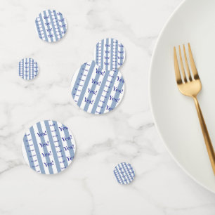 Confettis de table rayure bleue et blanche Il a di