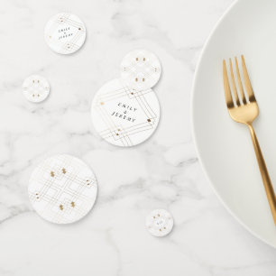 Confettis Diamant Or Blanc Géométrique Mariage Gatsby