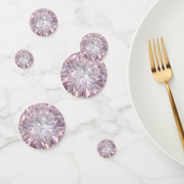 Confettis Diamant rose Faux (Groupe)