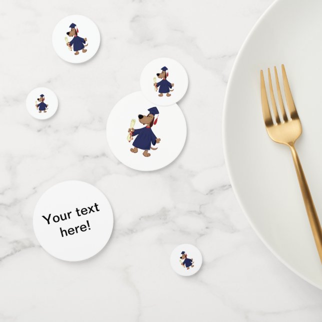 Confettis Diplômé chien clipart (Groupe)