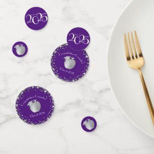 Confettis Diplôme d'enseignement Purple Silver