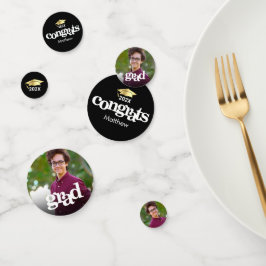 Confettis Diplôme en or noir 3 photo typographie en gras