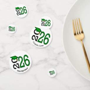 Confettis Diplômé Green et Black 2026