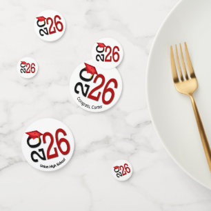 Confettis Diplômé Rouge et Noir 2026