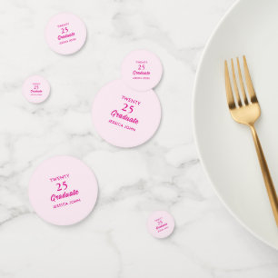 Confettis Diplômée de la promotion 2025 Minimal Elegant Pink