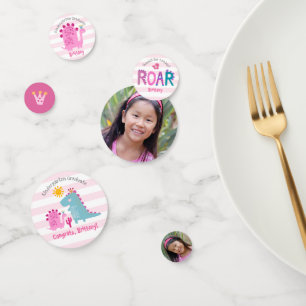 Confettis Diplômée de maternelle Fille au dinosaure rose 2 P