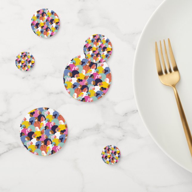 Confettis Diversité des femmes - Femmes de diverses races (Groupe)