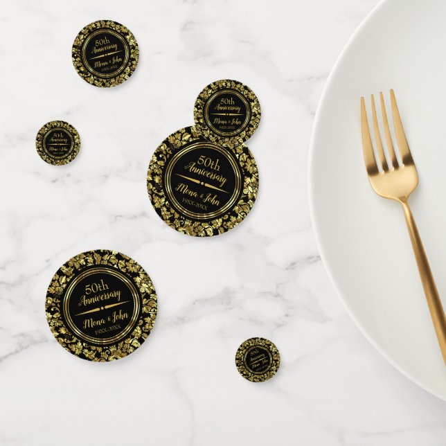 Confettis Divideur Gold Damask Et Gold Parties scintillant (Groupe)