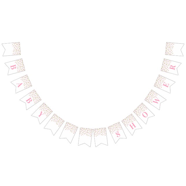 Confettis d'or de rose de bannière de baby shower (Tout)