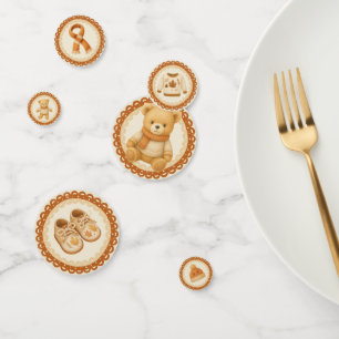 Confettis Douce Baby Shower d'Automne Crème Neutre & orang