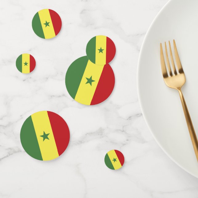 Confettis drapeau du Sénégal (Groupe)
