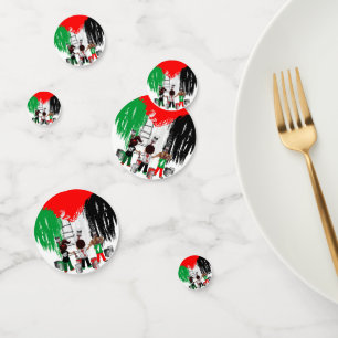 Confettis Drapeau palestinien peint par des enfants de Gaza