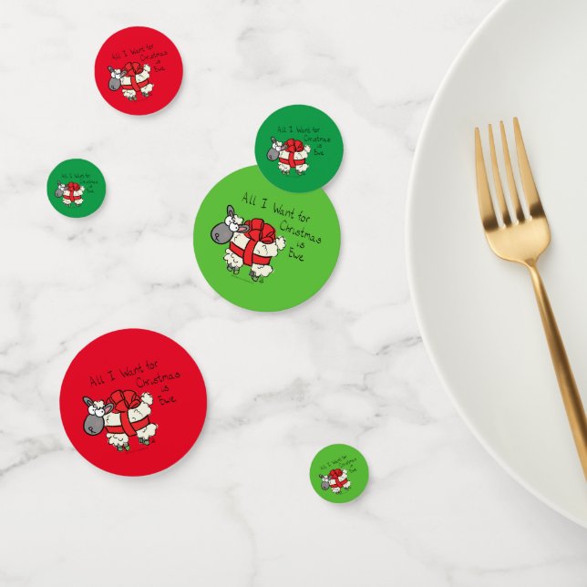 Confettis Drôle Vacances Mignonne Mouton de Noël Carton (Groupe)