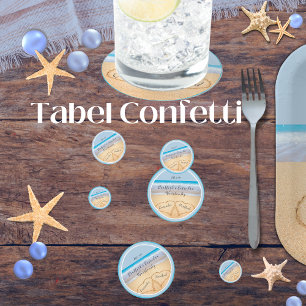 Confettis Dusty Blue Beach Mariage 2 Coeurs