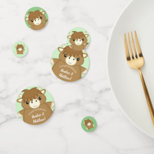 Confettis écossais Highland Baby shower de vache vert