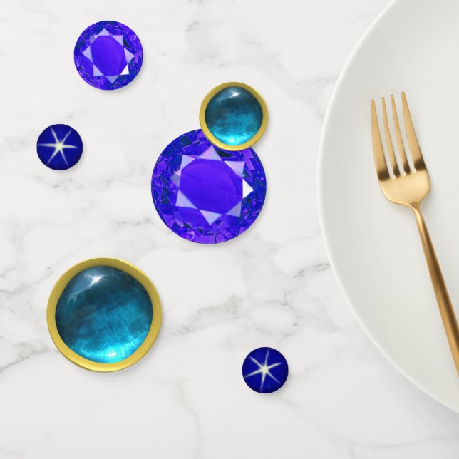 Confettis Elégant Blue Sapphire Gemstones (Groupe)
