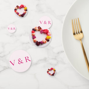 Confettis Élégant chic moderne fleur rose amour cœur mariage