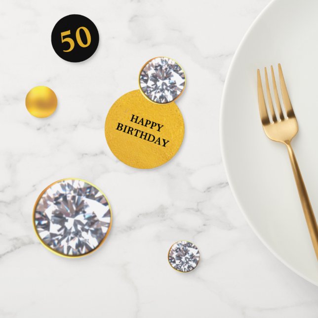 Confettis Elégant Gold & Diamond 40e, 50e, 60e anniversaire (Groupe)