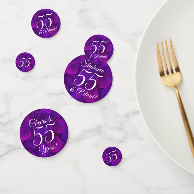 Confettis Élégant Purple 55 et Retraité (Groupe)