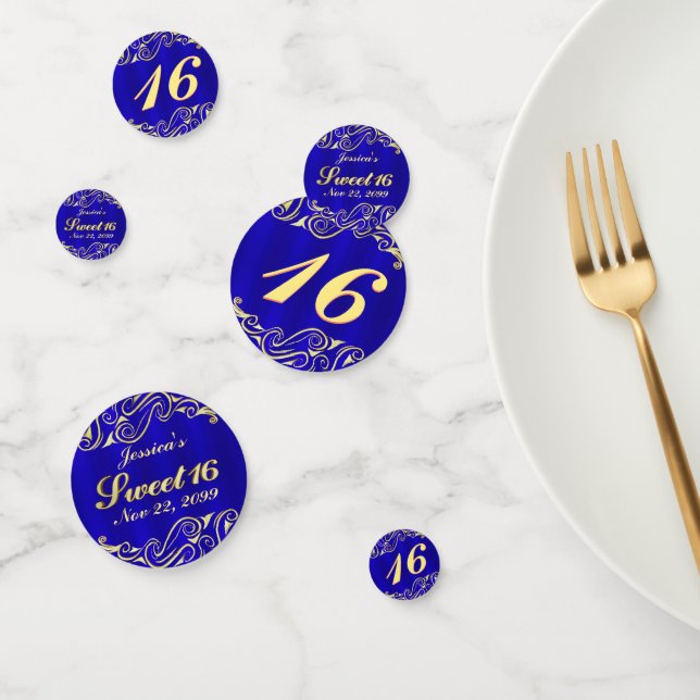 Confettis Élégant Regal Golden Typography Sweet 16 (Groupe)