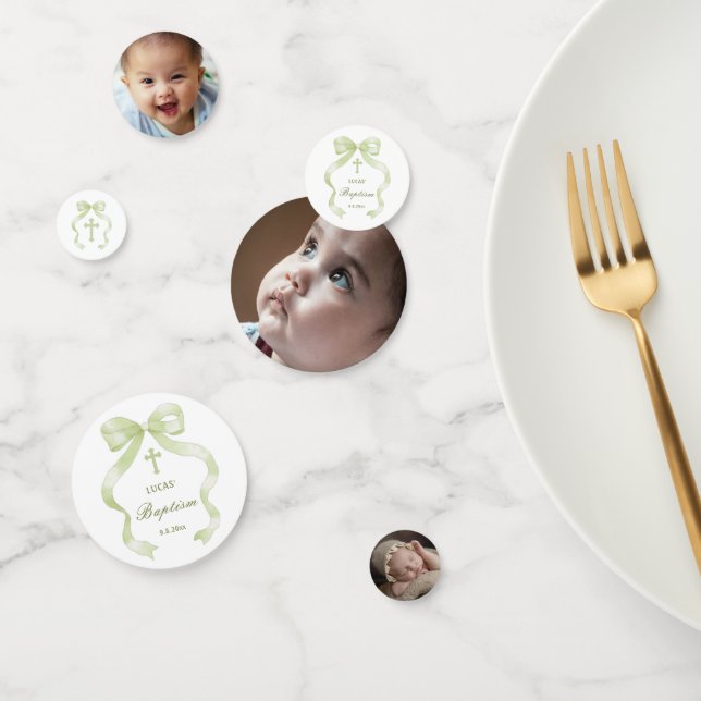 Confettis Élégante table de baptême de la corneille verte (Groupe)