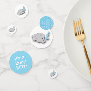 Confettis 🐘 éléphant bleu et gris   BABY SHOWER