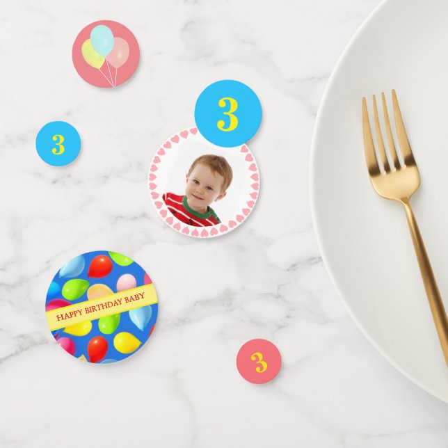 Confettis Enfant 3ème anniversaire Balloon Party (Groupe)