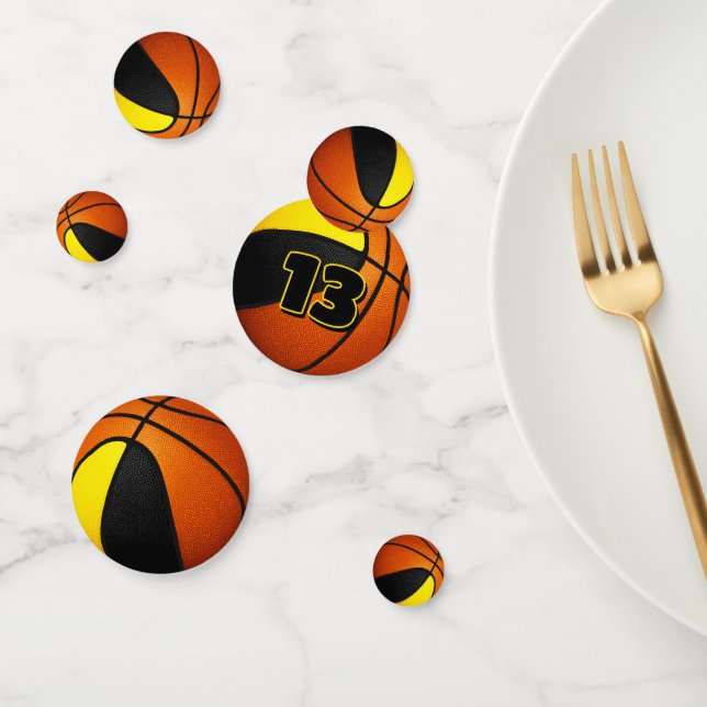 Confettis équipe d'or noir couleurs basketball (Groupe)