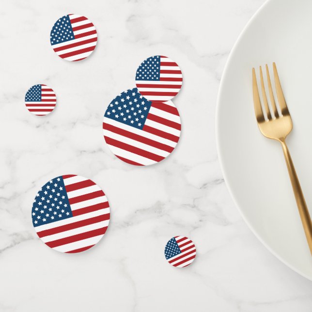 Confettis États-Unis Drapeau américain étoiles et rayures (Groupe)