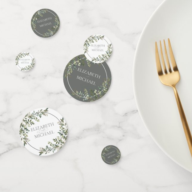 Confettis Eucalyptus Botanique Sage Mariage vert (Groupe)