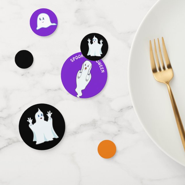 Confettis Fantômes Hallowen éffrayant sur le noir et le viol (Groupe)