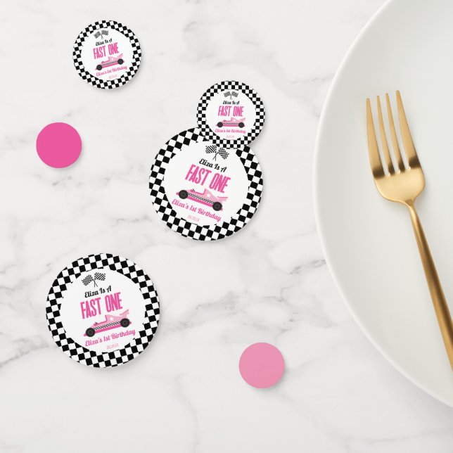 Confettis Fast One Pink Race Car Premier Anniversaire (Groupe)