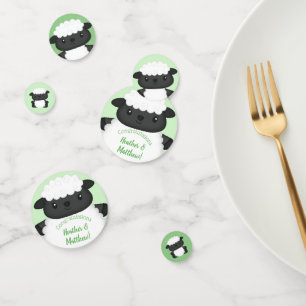 Confettis Ferme de Baby showers à moutons