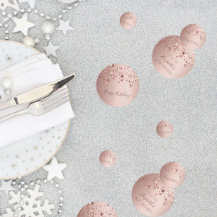 Confettis fête de 40e anniversaire rose or rose étoiles glam