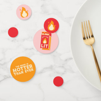 Confettis Fête de Bachelorette Personnalisée avec Flammes
