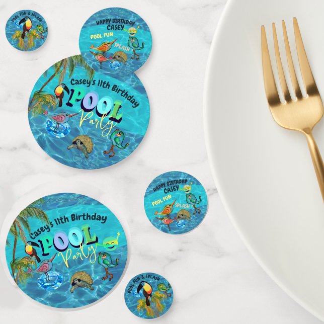 Confettis Fête de la piscine d'été Anniversaire Splash Confe (Summer Pool Party Birthday Splash Confetti)