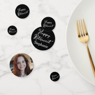 Confettis Fête de retraite élégante noire et blanche