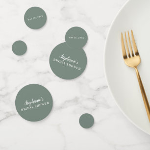 Confettis Fête des mariées minimaliste verte et blanche