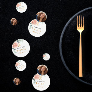 Confettis Fête des mariées rose or photo