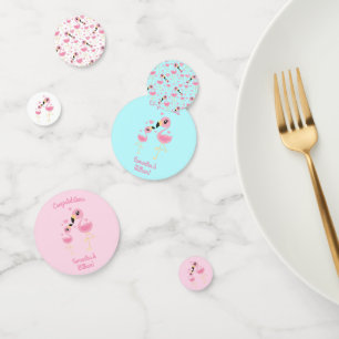 Confettis Flamant rose Baby shower mignon Tropical