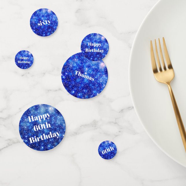 Confettis Flamme bleu personnalisé 60e anniversaire (Groupe)