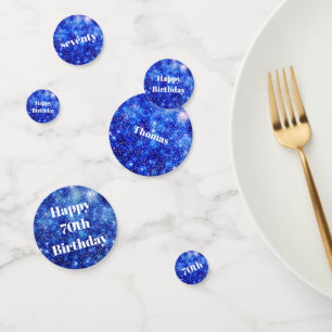Confettis Flamme bleu personnalisé 70e anniversaire