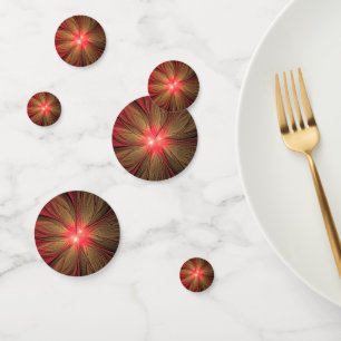 Confettis Fleur fractale de fansy rouge