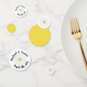 Confettis Fleur Jardin Floral Jaune Blanc