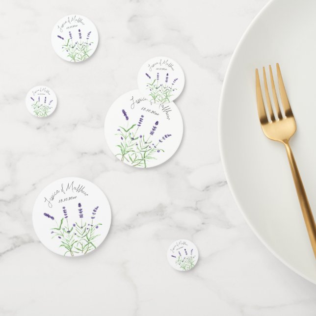 Confettis Fleurs de lavande violette mariages aquarelles flo (Groupe)