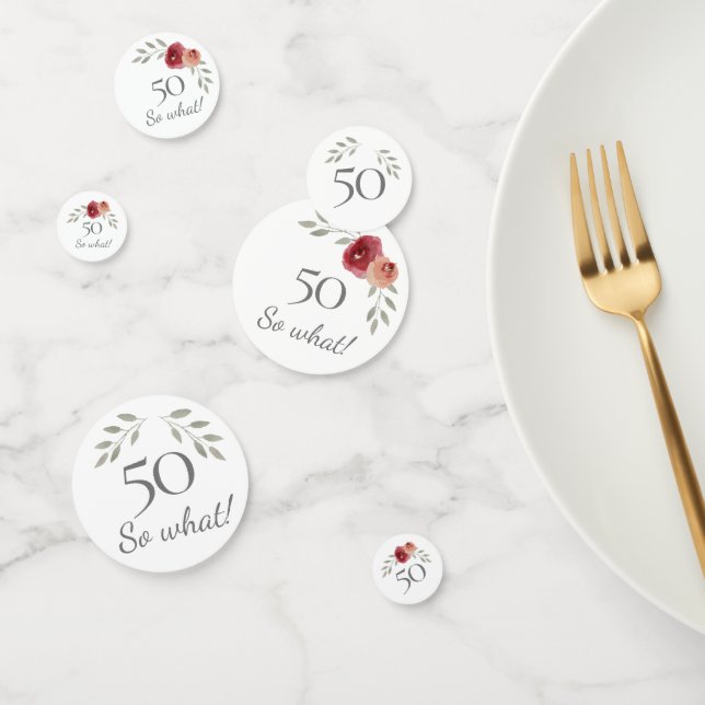 Confettis Funny 50 Alors quelle aquarelle Rose 50e anniversa (Groupe)