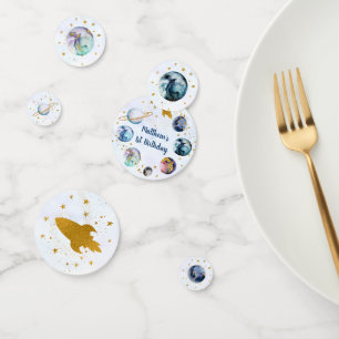 Confettis Galaxy Blue Gold Espace extra-atmosphérique Annive