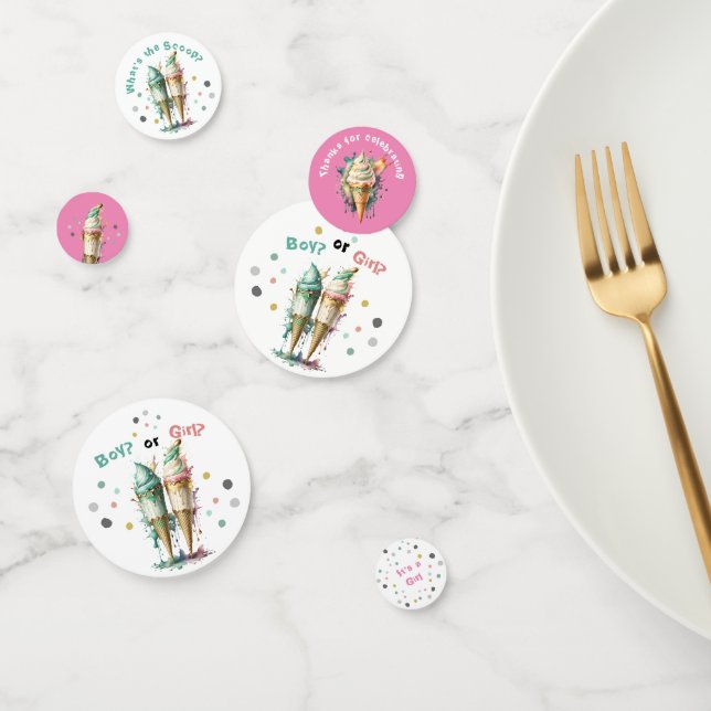 Confettis Glace Cream Genre Reveal Party C'est une fille (Groupe)