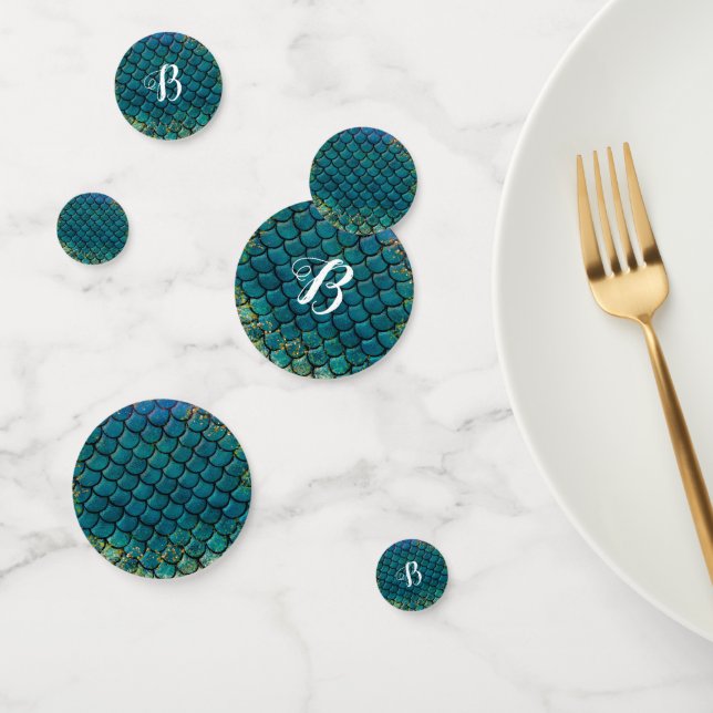 Confettis Glam Mermaid Balances de poisson Turquoise violet  (Groupe)