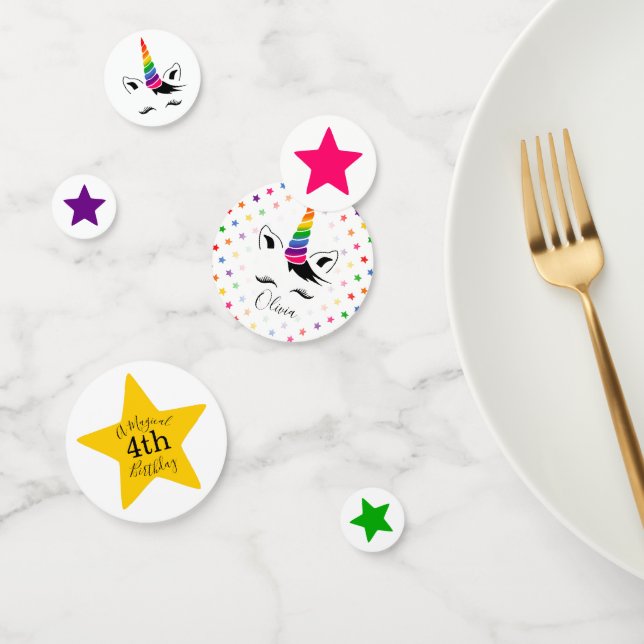 Confettis Glam Rainbow Unicorn fête d'anniversaire (Groupe)